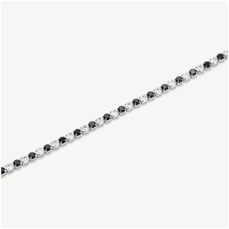 Pulsera Riviere Plata Negro/Blanco FREEDOM Hombre RADIANT