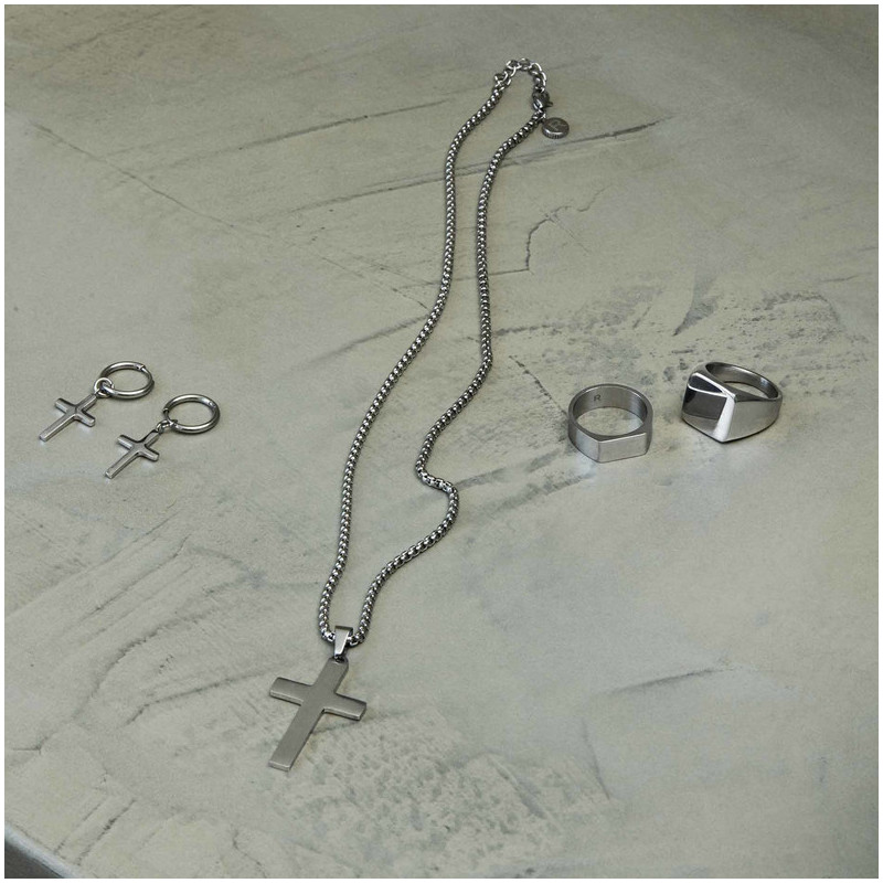 Pendiente Cruz Plata ROUTE 66 de Hombre RADIANT Joyas