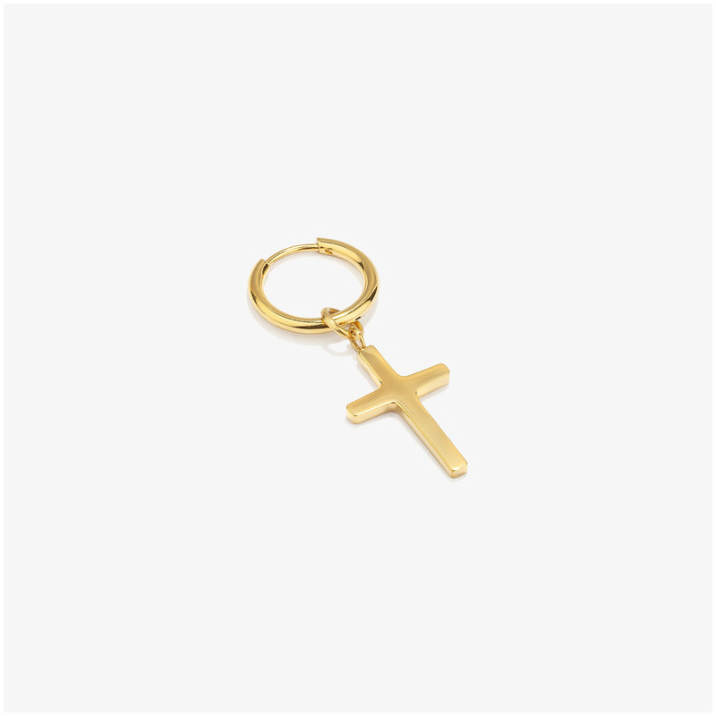 Pendiente Cruz Dorada de Hombre RADIANT Joyas