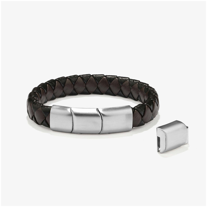 Pulsera piel Brown Black NATURE de Hombre RADIANT Joyas
