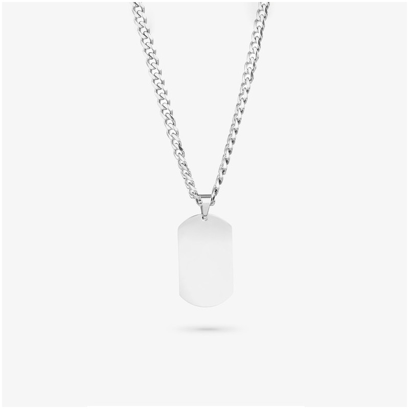 Collar placa lisa Plata PLATE de Hombre RADIANT Joyas