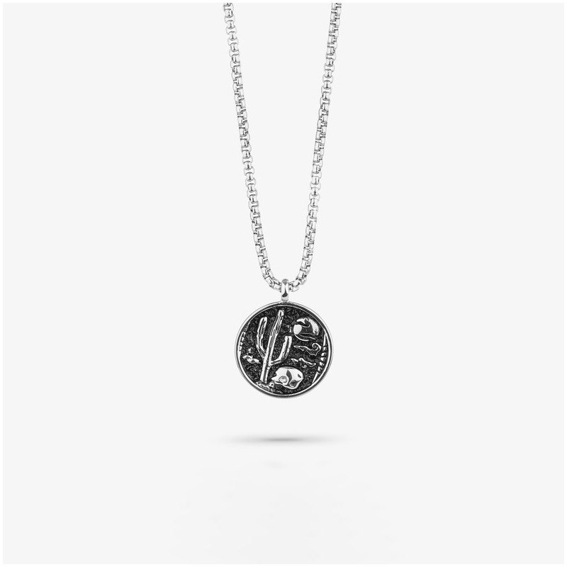 Collar Cactus Plata Negro PEREIRA de Hombre RADIANT Joyas
