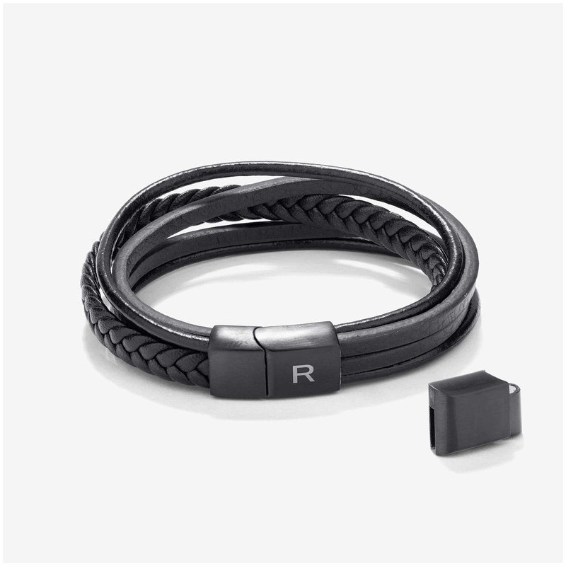 Pulsera para Hombre Cande de Cuero Negro
