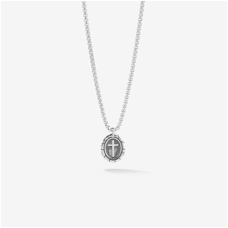 Collar Hombre Mateo óvalo en Plata