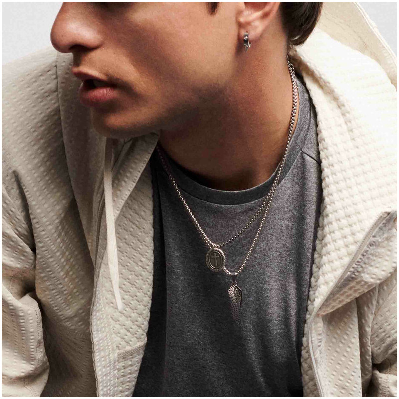 Collar Hombre Mateo óvalo en Plata