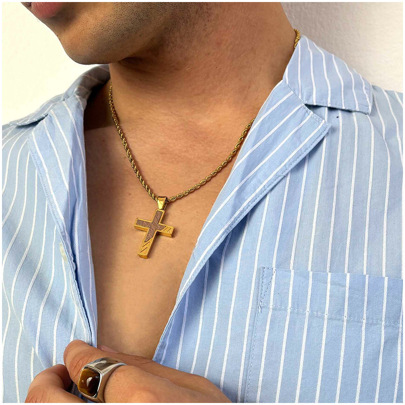Collar Hombre Mateo Cruz en Oro