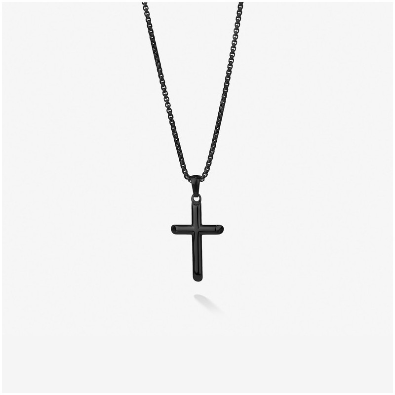 Collar Hombre Mateo Cruz Fina en Negro