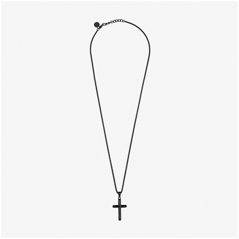 Collar Hombre Mateo Cruz Fina en Negro