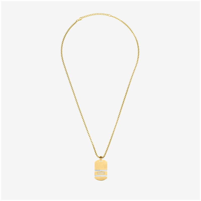 Collar Hombre Martinez con Placa en Oro