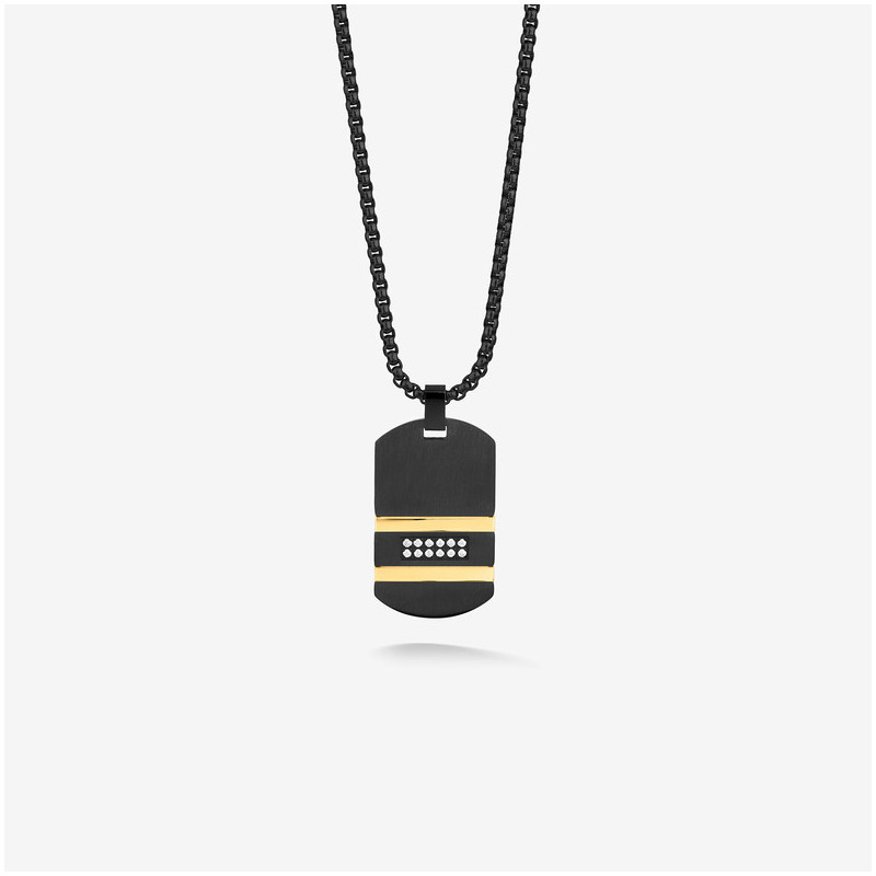 Collar Hombre Martinez Negro y Oro