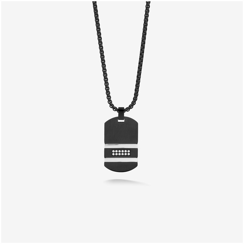 Collar Hombre Martinez Negro y Plata