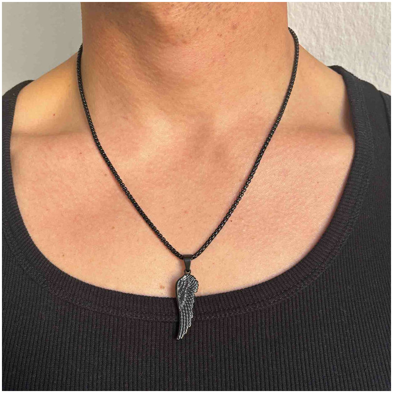 Collar Hombre Piti Ala en Negro