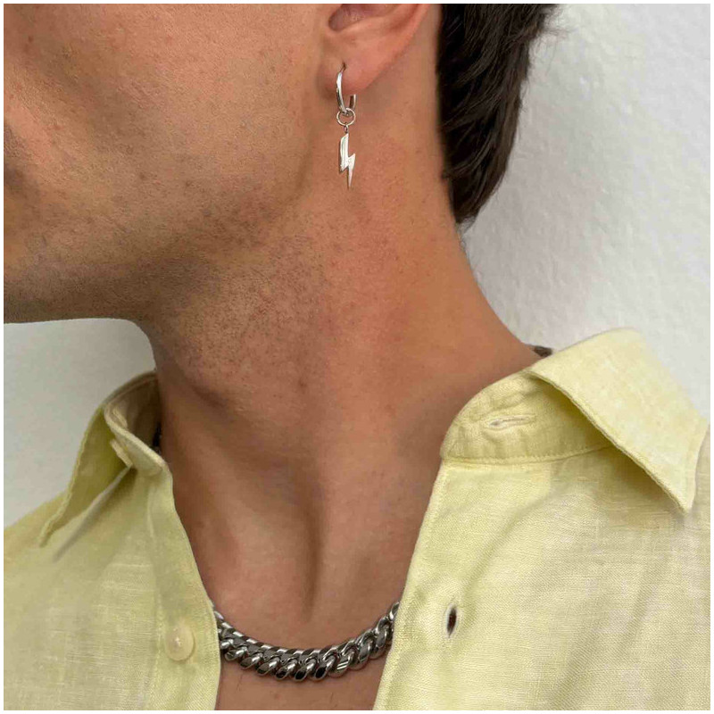 Collar Hombre Musculitos Eslabón en Plata