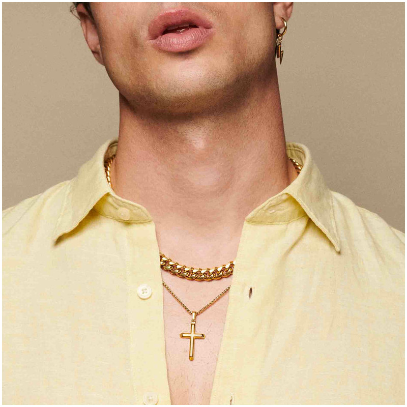 Collar Hombre Musculitos Eslabón en Oro