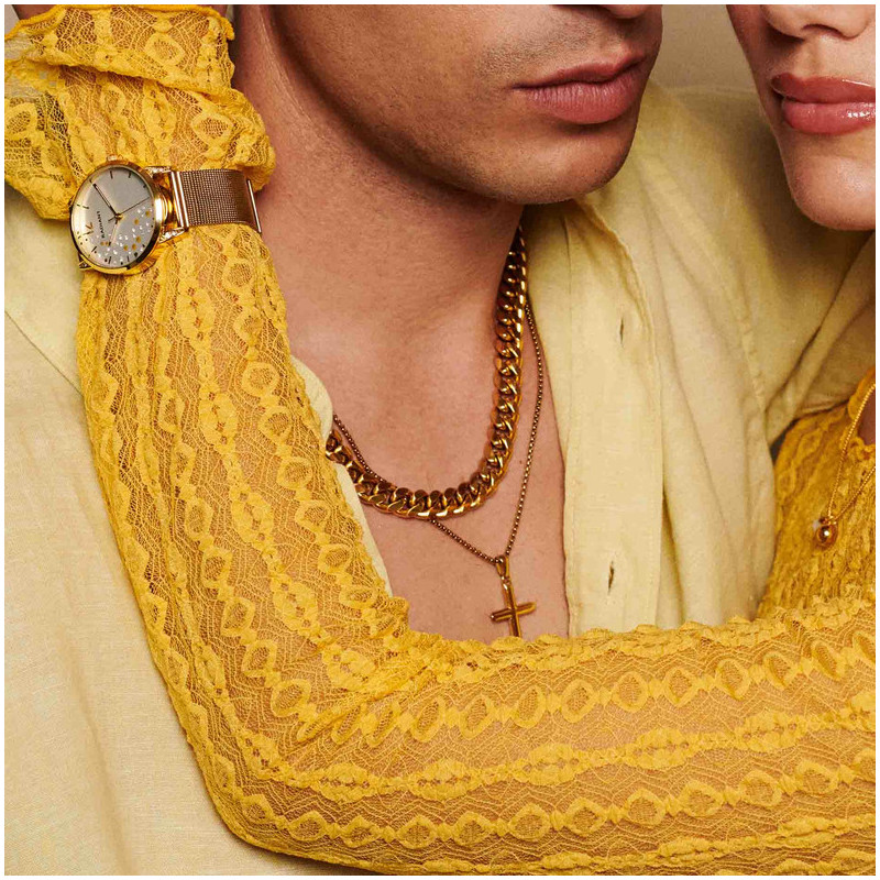 Collar Hombre Musculitos Eslabón en Oro