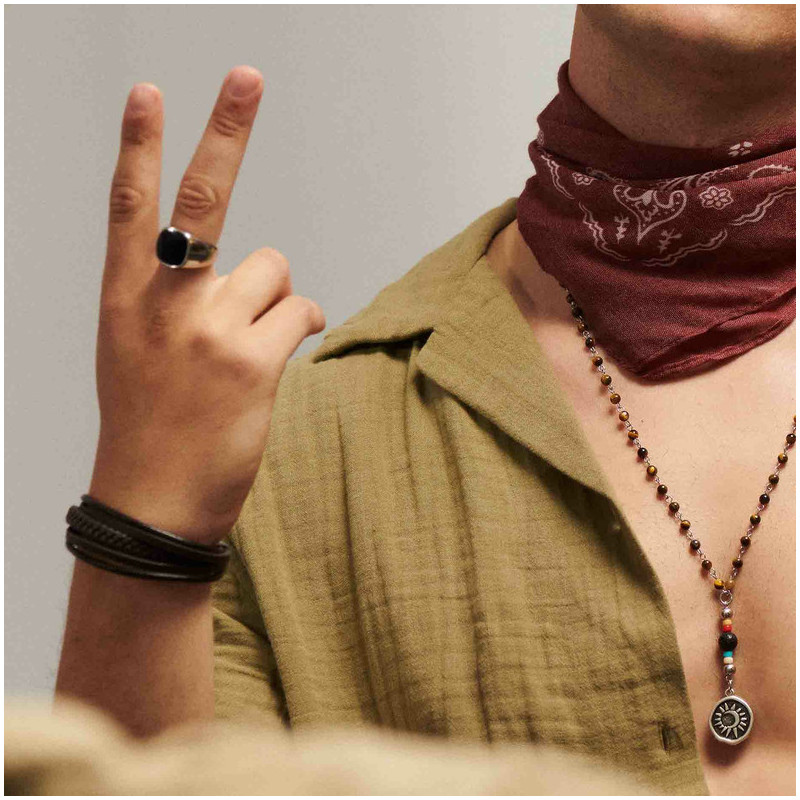 Collar Hombre Palau Sol y Luna en Plata
