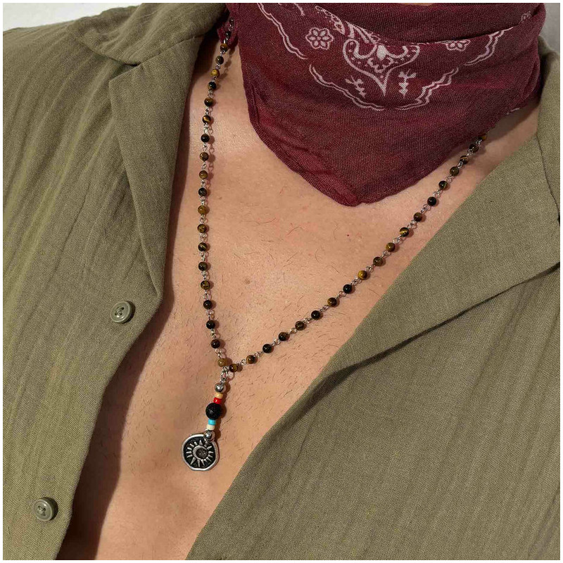 Collar Hombre Palau Sol y Luna en Plata