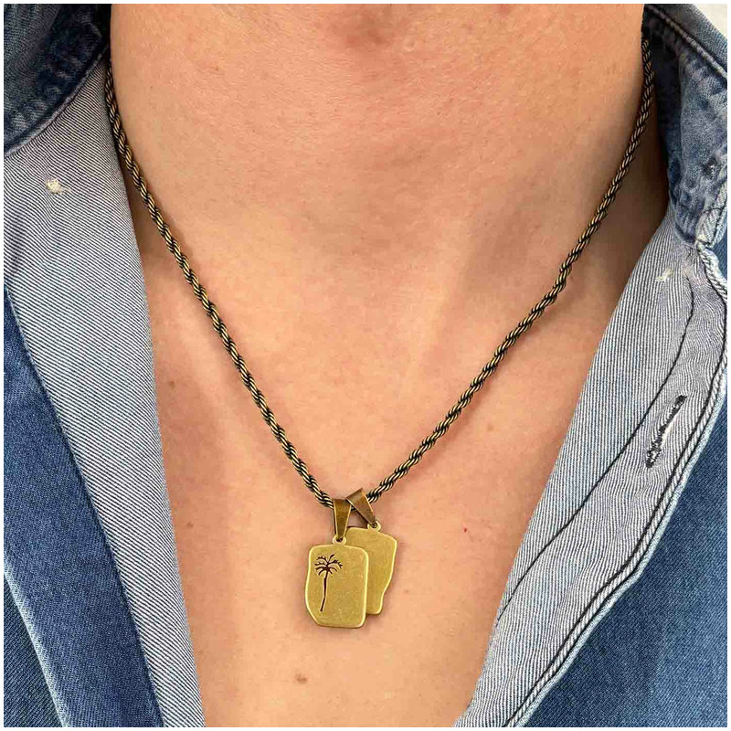 Collar Hombre Piti Escapulario en Plata