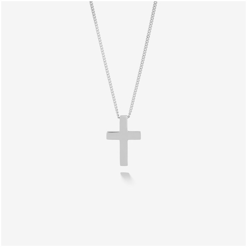 Collar Hombre Mateo Cruz Lisa en Plata