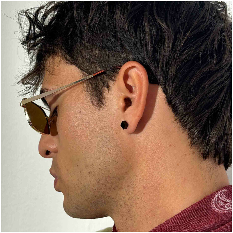 Pendiente Hombre Perez Square en Negro