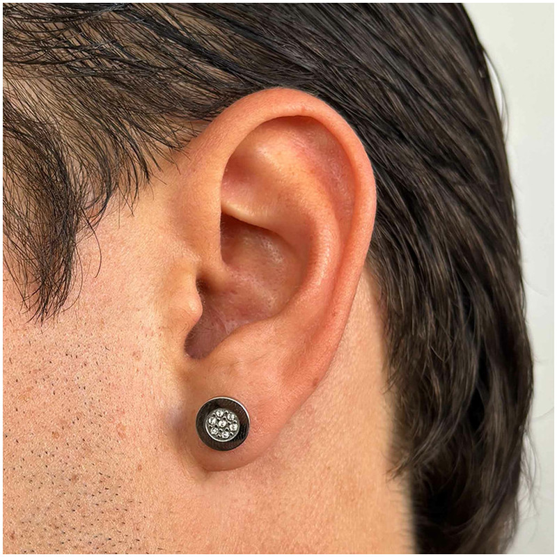 Pendiente Hombre Perez Round en Negro