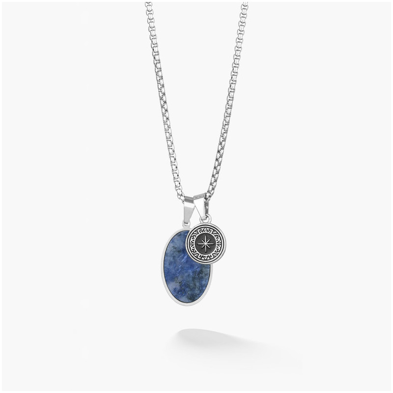 Collar Hombre Medallon Azul J.PALAU