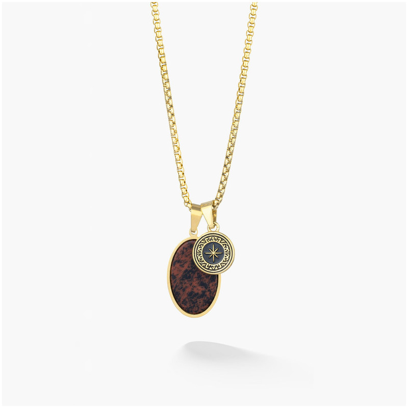 Collar Hombre Medallon Marron J.PALAU