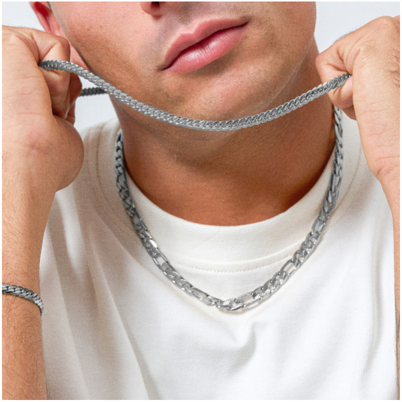 Collar Hombre Hunter Gray Obelisk Plata