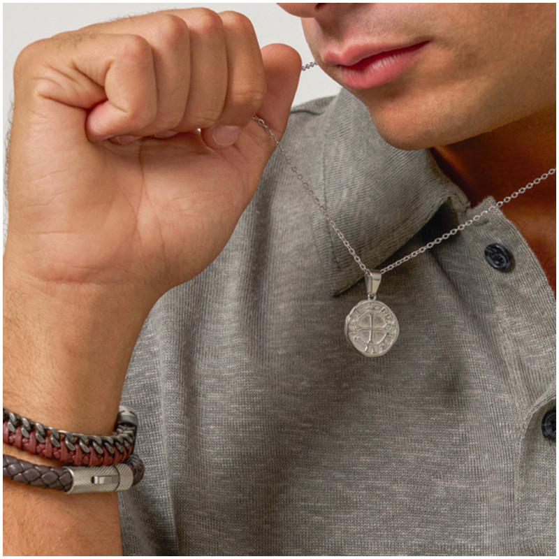 Collar Hombre Hunter Moneda Plata