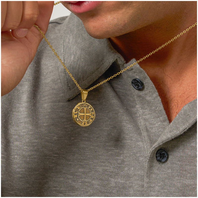 Collar Hombre Hunter Moneda Oro