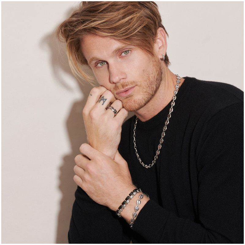 Collar Hombre Padlock Plata