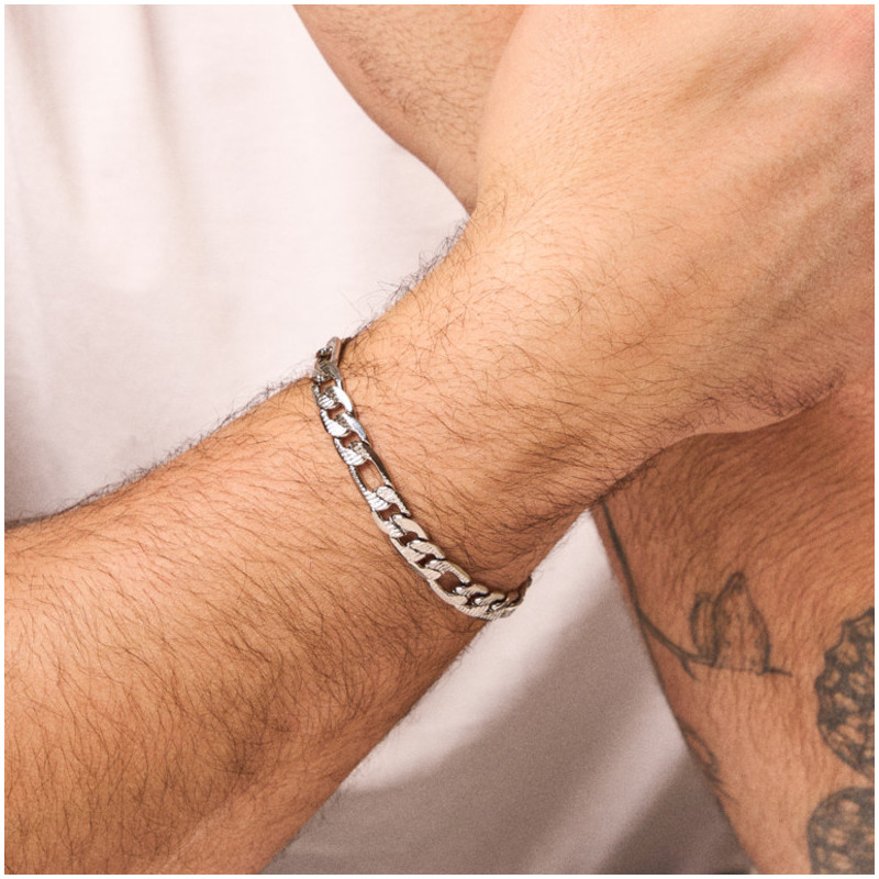 Brazalete Hombre Padlock Picada Plata