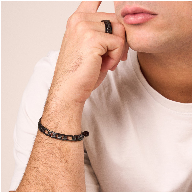 Brazalete Hombre Padlock Picada Negro