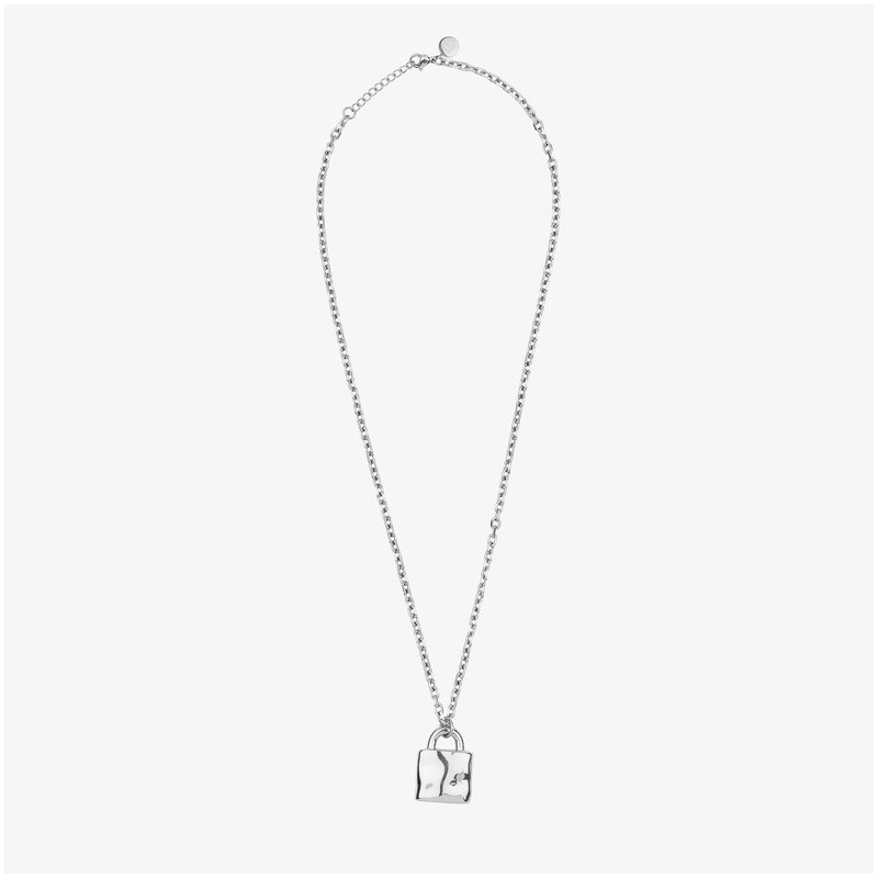 Collar Hombre Candado Padlock Plata