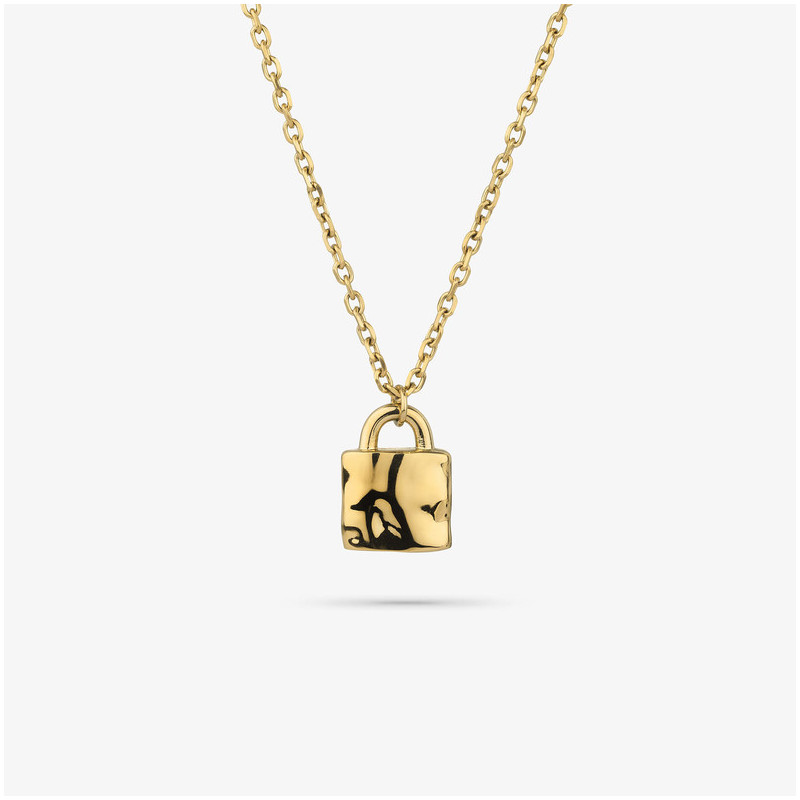 Collar Hombre Candado Padlock Oro