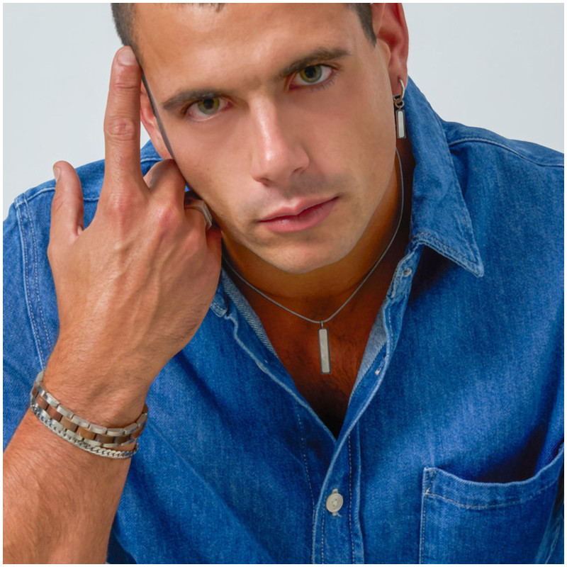 Pulsera Hombre Nature Plata/Wood Multi