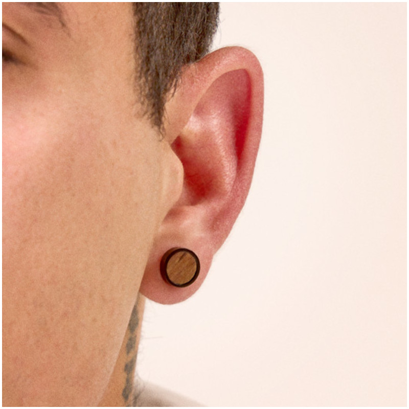 Pendientes Hombre Nature Negro/Wood