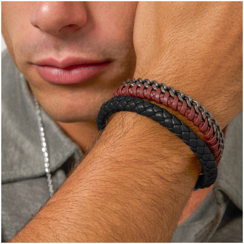 Pulsera Hombre Calabrote Plateada