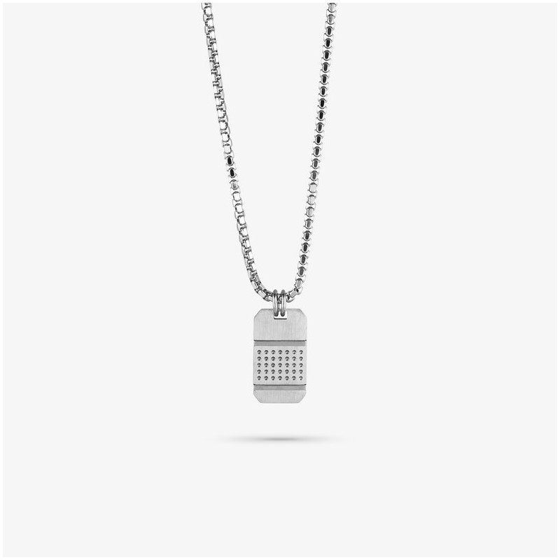 Collar Hombre Lombok Placa Silver | Estilo Contemporáneo y Versátil