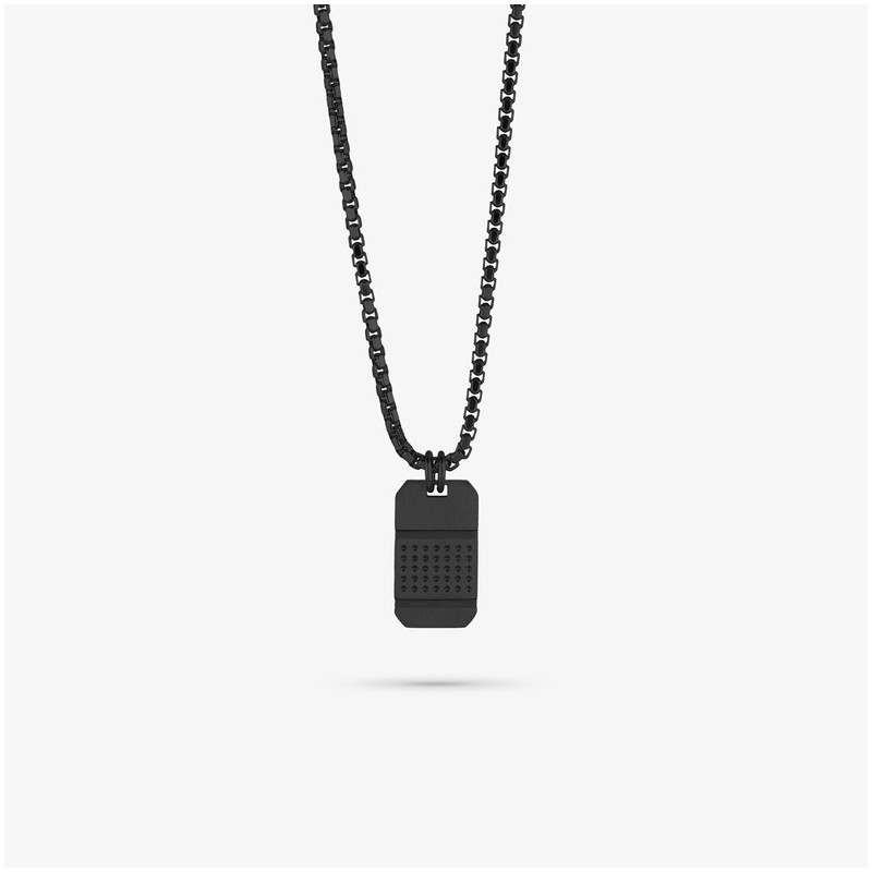 Collar Hombre Lombok Placa Negro | Modernidad y Sofisticación