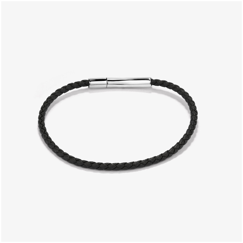 Pulsera Hombre Espiga Thin Negro | Estilo Minimalista y Moderno