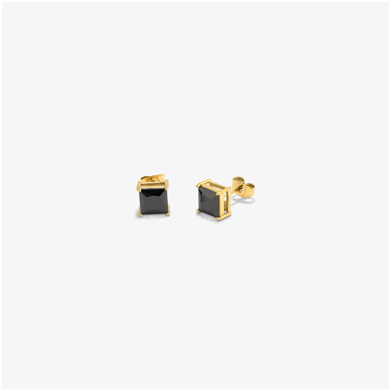 Pendientes Hombre Atlante Onyx Oro | Sofisticación y Elegancia