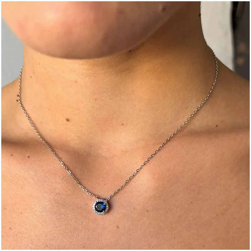 Collar de Plata Redondo Circonita colección  CROWN Radiant