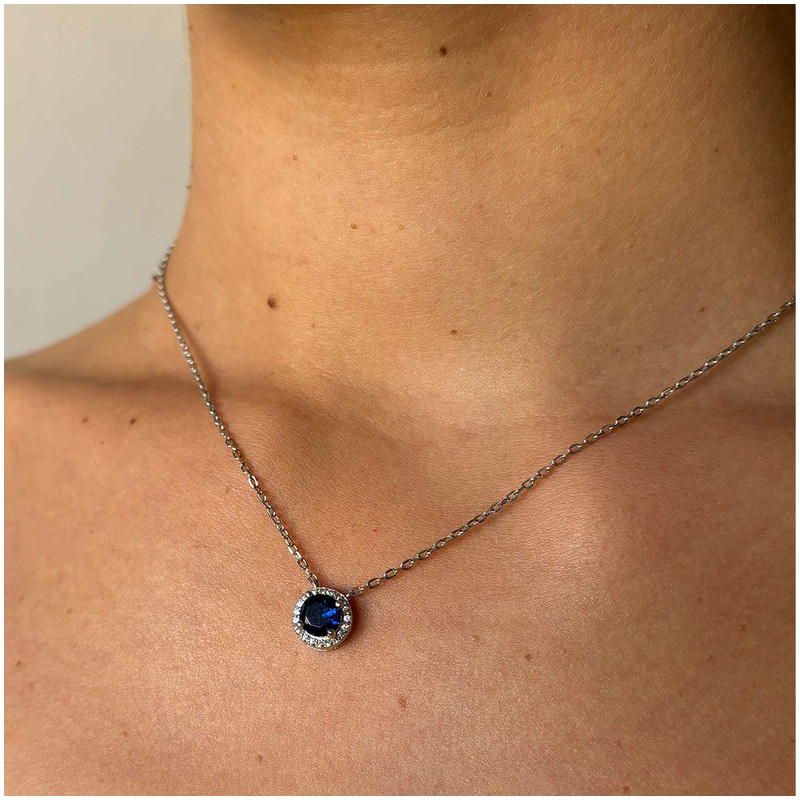 Collar de Plata Redondo Circonita colección  CROWN Radiant