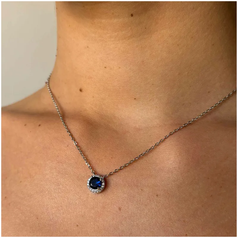 Collar de Plata Redondo Circonita colección  CROWN Radiant