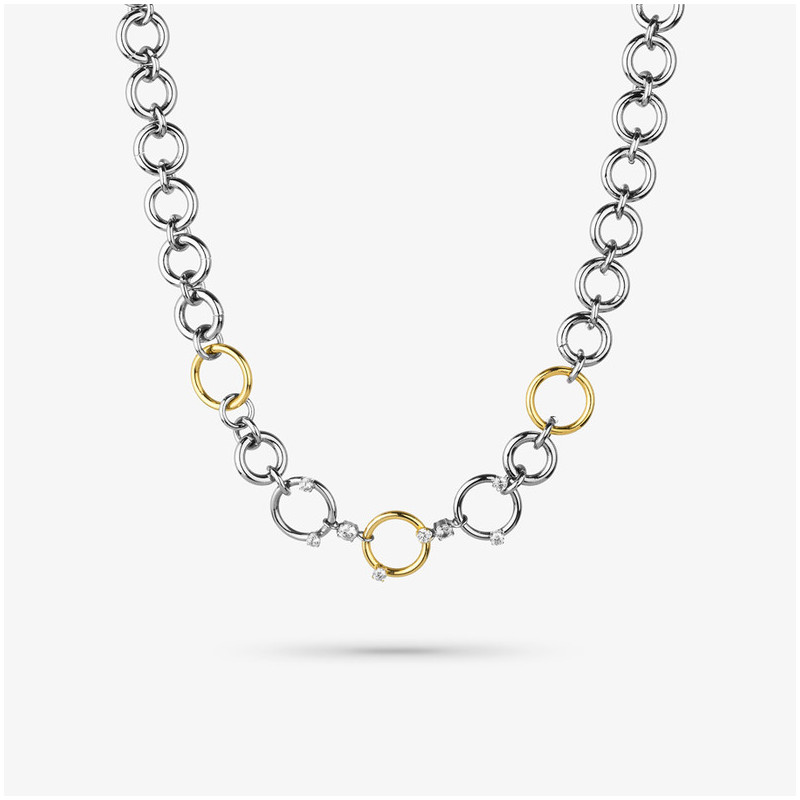 Collar Mujer Zendaya Bitone | Diseño Contemporáneo en Dos Tonos