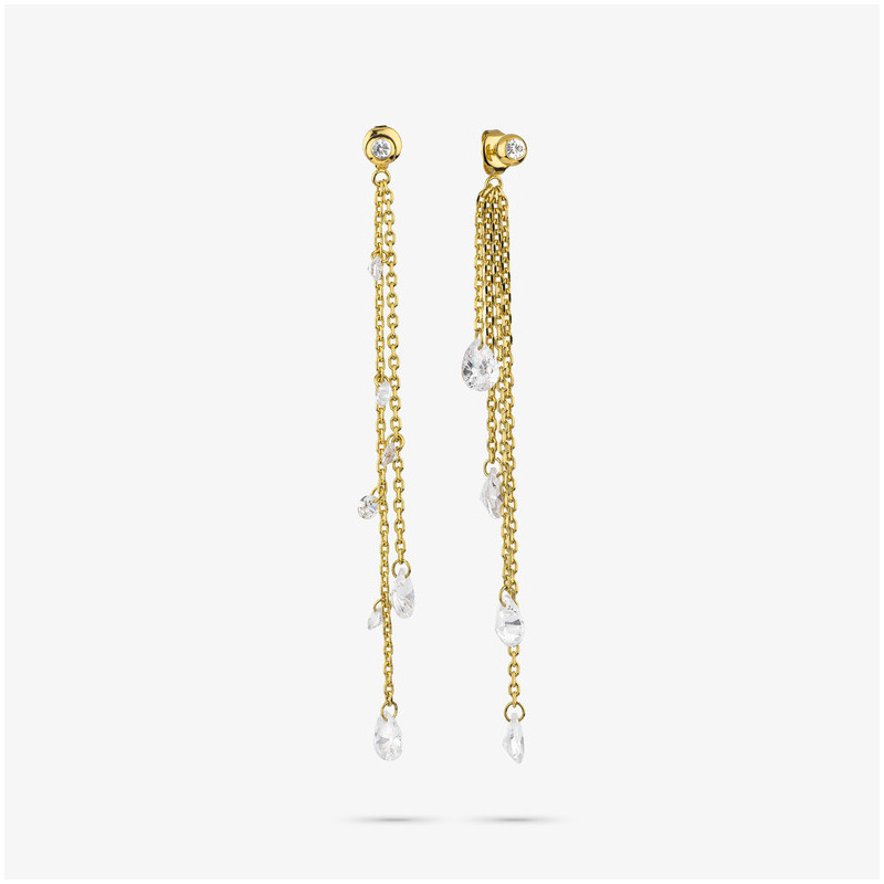 Pendientes Mujer Largos Myfair Oro | Diseño Elegante con Cadenas