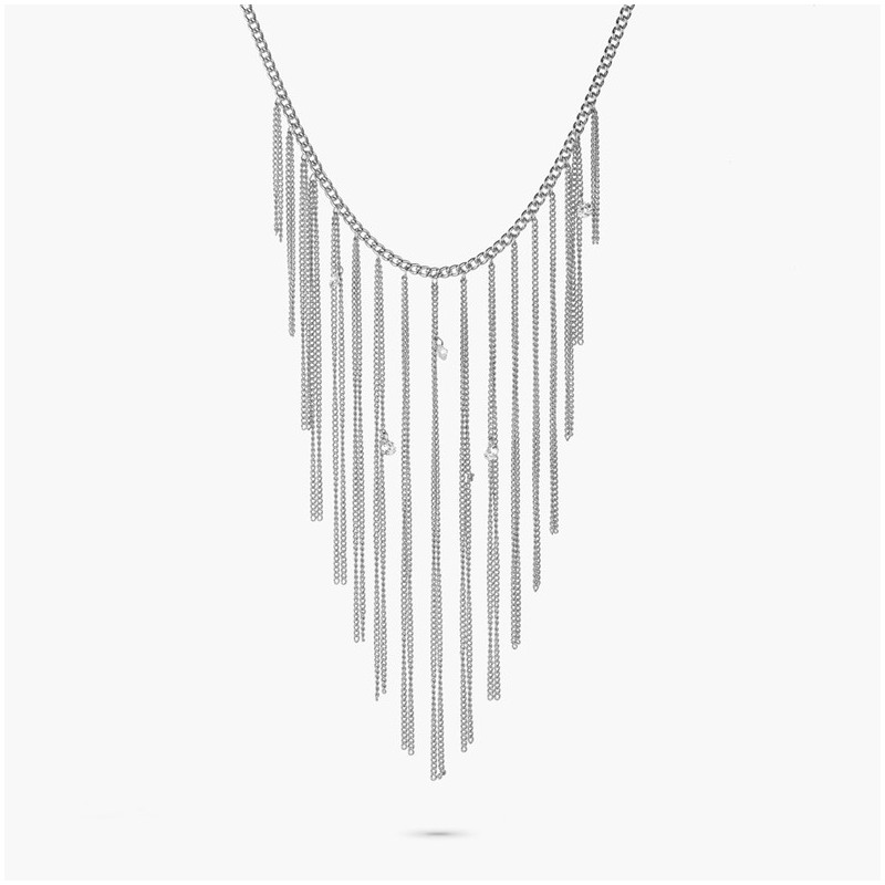 Collar Mujer Myfair Fringe Plata | Diseño Contemporáneo con Flecos