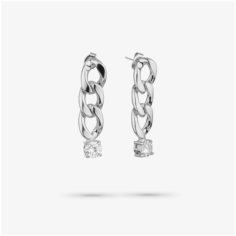 Pendientes Mujer Gaga Chain Plata | Cadenas Plateadas Sofisticadas
