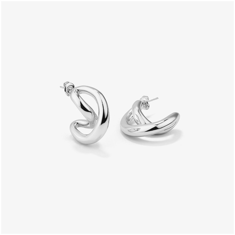 Pendientes Mujer Blake Twist Plateados | Diseño Twist en Acero Platead